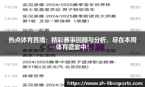 热点体育直播：精彩赛事回顾与分析，尽在本周体育盛宴中！